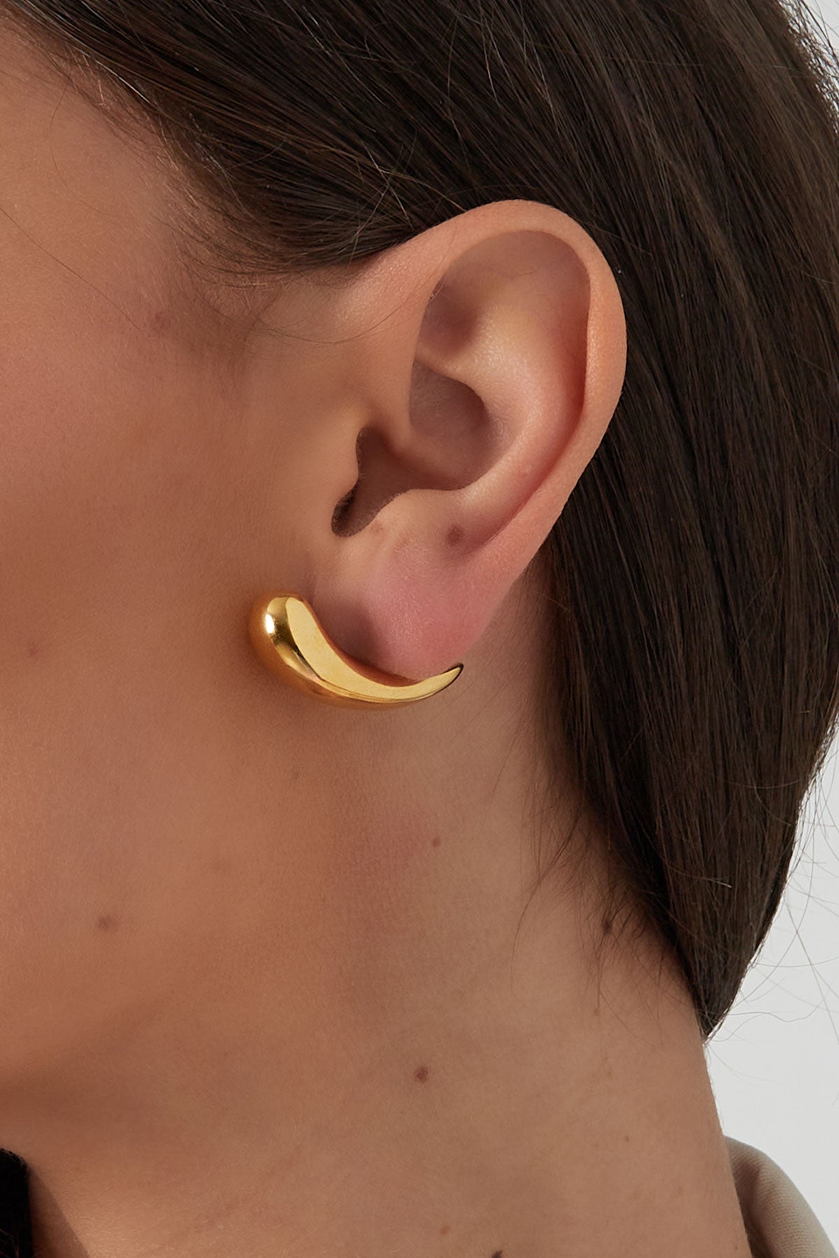 Streifenohrringe – Goldfarbe - Goldfarbefarbe