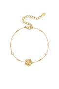Edelstahl-Charm-Armbänder, Blumenmuster, schlichte Alltagsserie, Damenschmuck