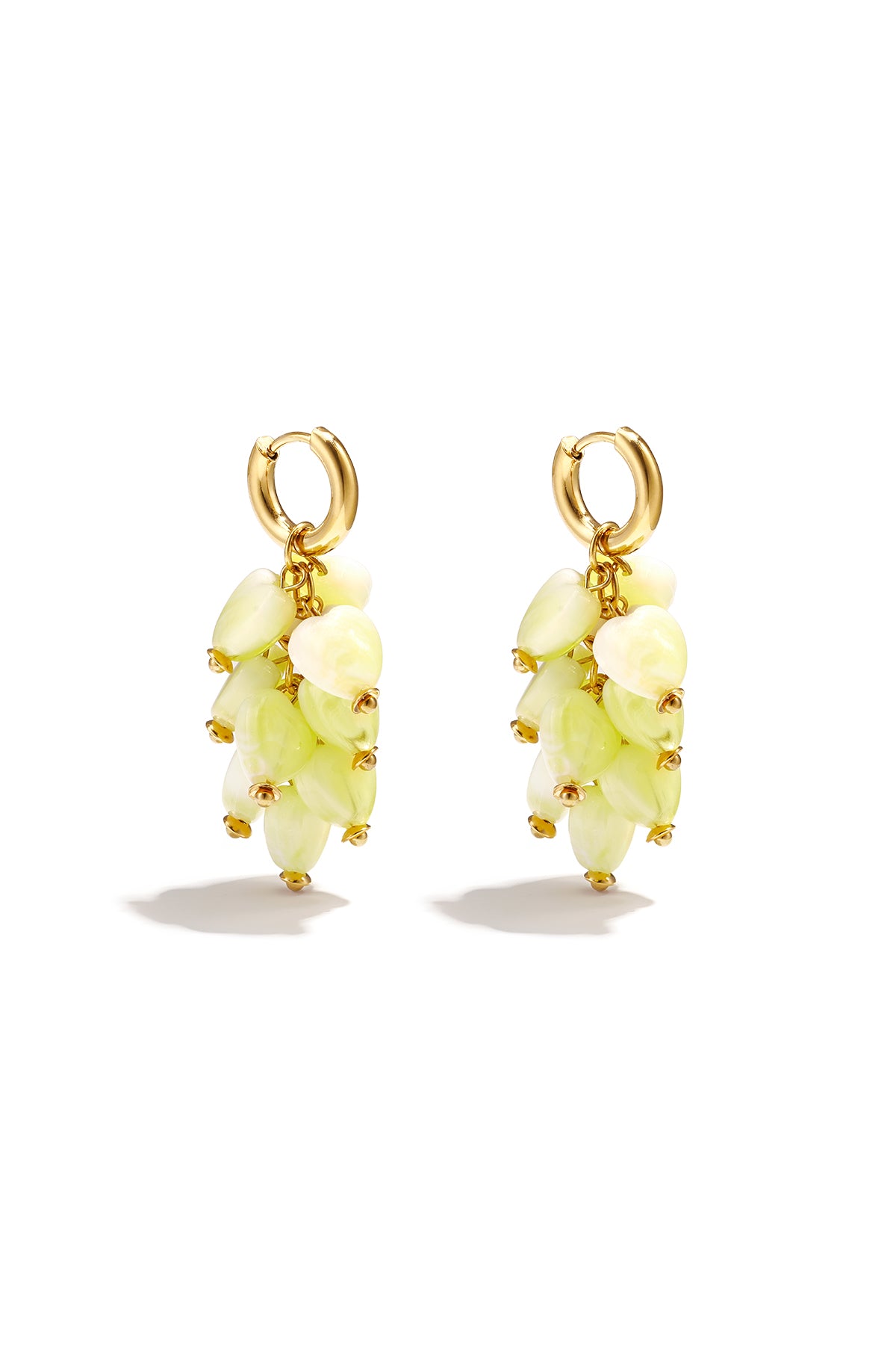 Herzförmige Ohrringe aus Edelstahlperlen, Urlaubs-/Strand-Design, schlichte Serie, Damenschmuck
