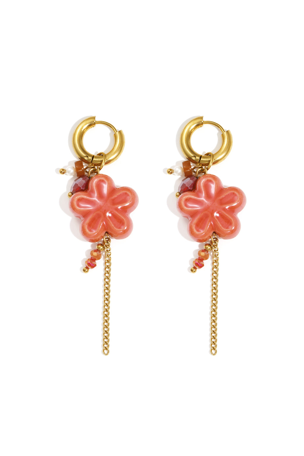 Edelstahl Tropfen Ohrringe Blume Casual Täglich Einfache Serie frauen schmuck
