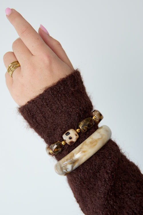 Acryl-Perlenarmbänder, unregelmäßige Form, schlichte Alltagsserie, Damenschmuck