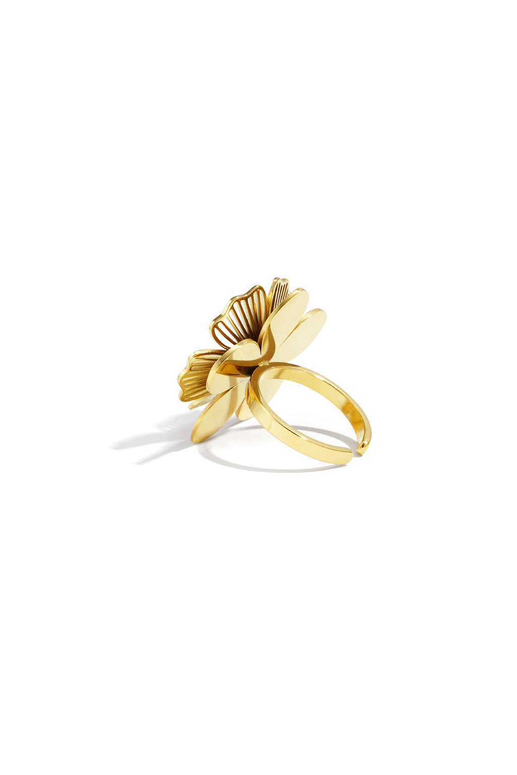 Edelstahl Statement Ringe Blume Casual Daily Simple Serie Damenschmuck