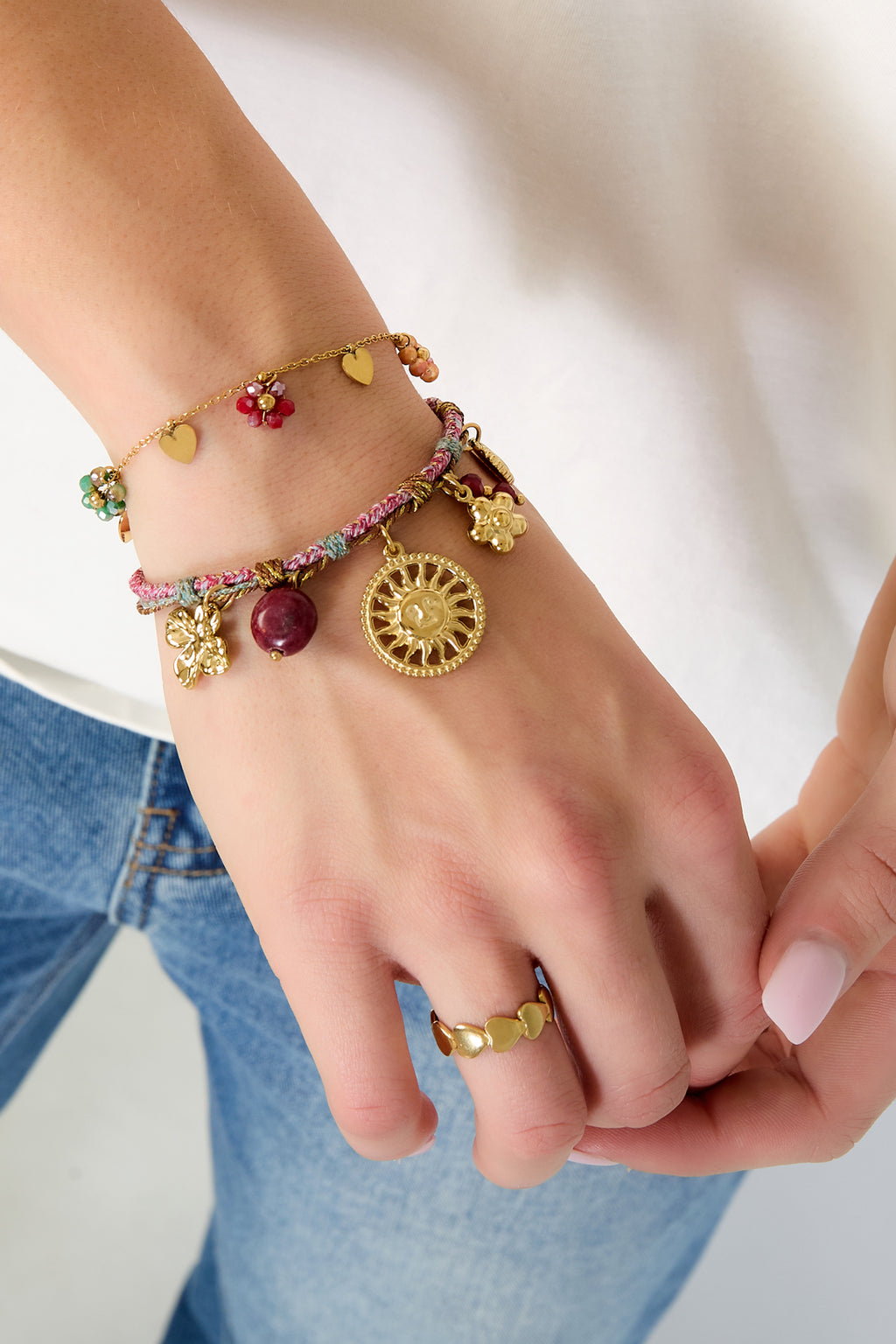 Edelstahl Charm Armbänder Blume Casual Täglich Einfache Serie frauen schmuck