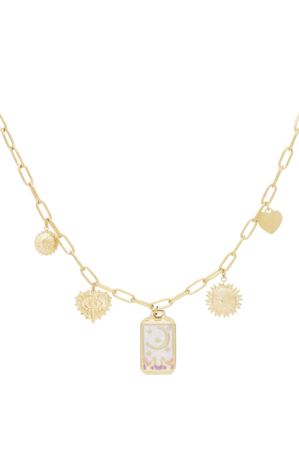 Charm-Halskette magischer Mond - Goldfarben
