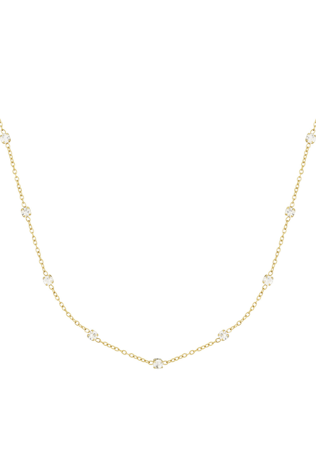 Diamant-Flüsterhalskette – Goldfarben