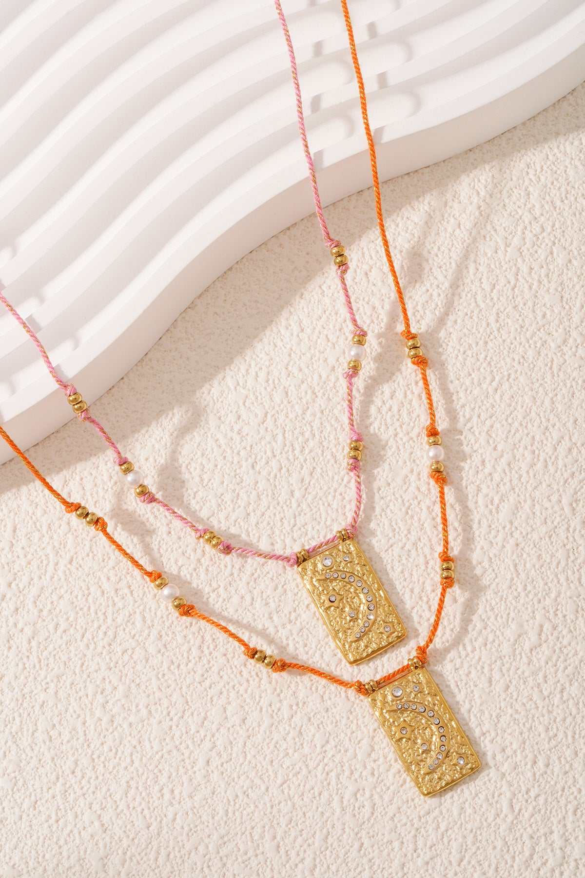Moony Halskette - Orange & Gold Farbe