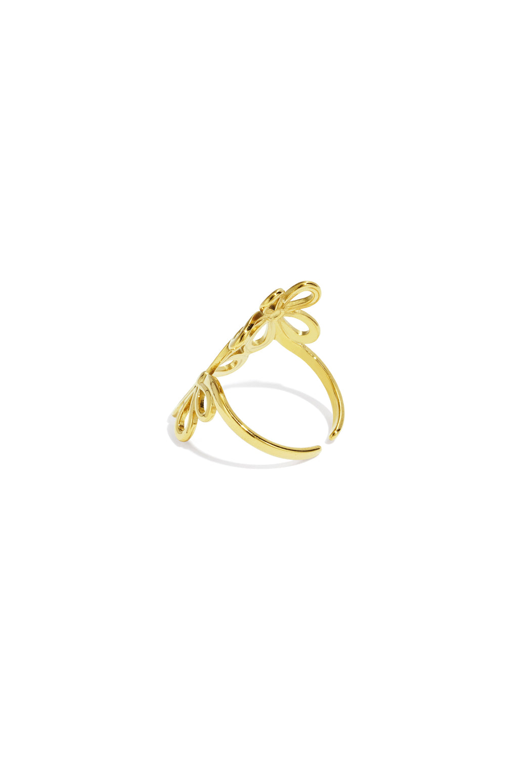 Edelstahl Statement Ringe Blume Casual Daily Simple Serie Damenschmuck