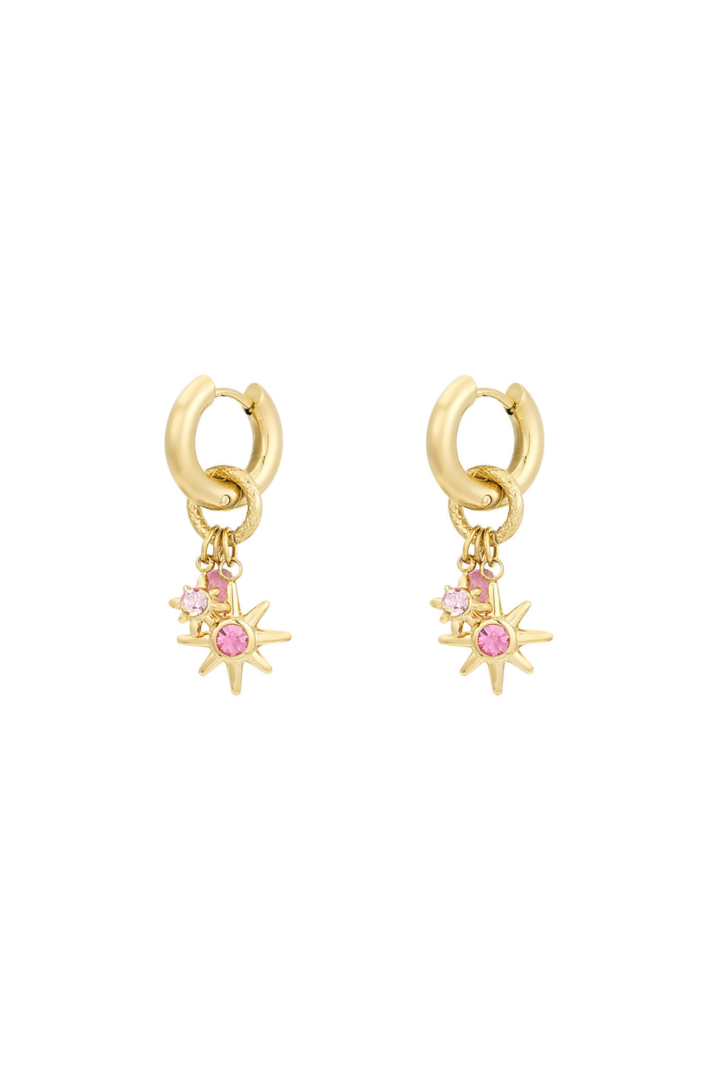 Ohrringe rosa Sternenlicht - Goldfarben