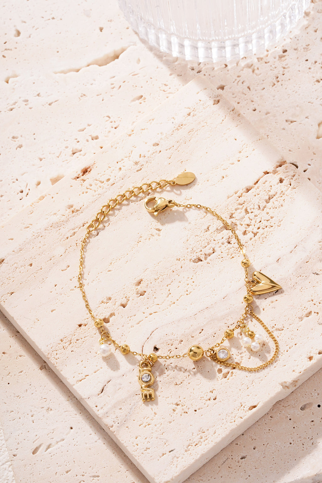 Verbundenes Liebesarmband - Goldfarben