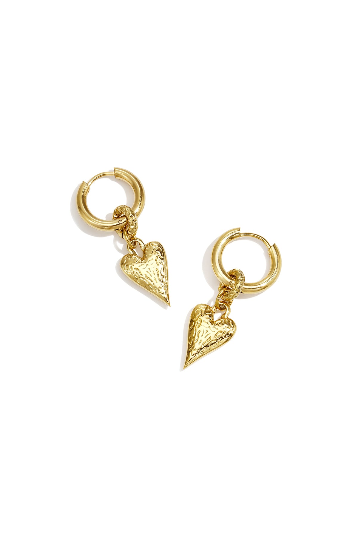 Ohrhänger aus Edelstahl, Herzform, schlichte Alltags-Serie, Damenschmuck