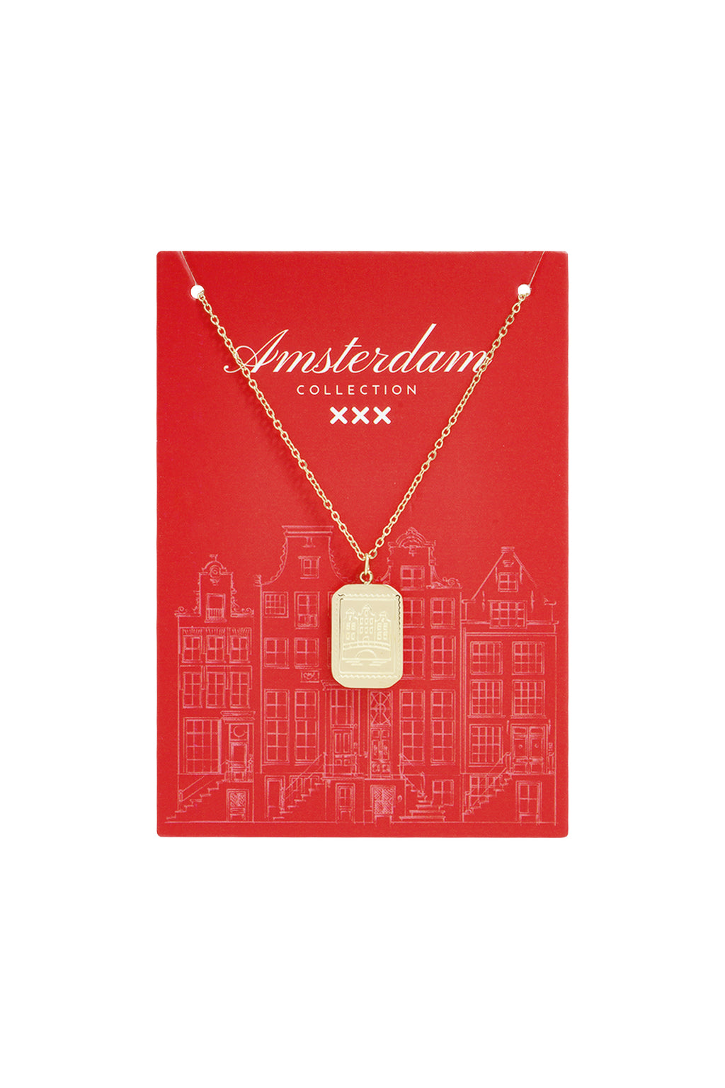 Kette von Amsterdamer Grachtenhäusern