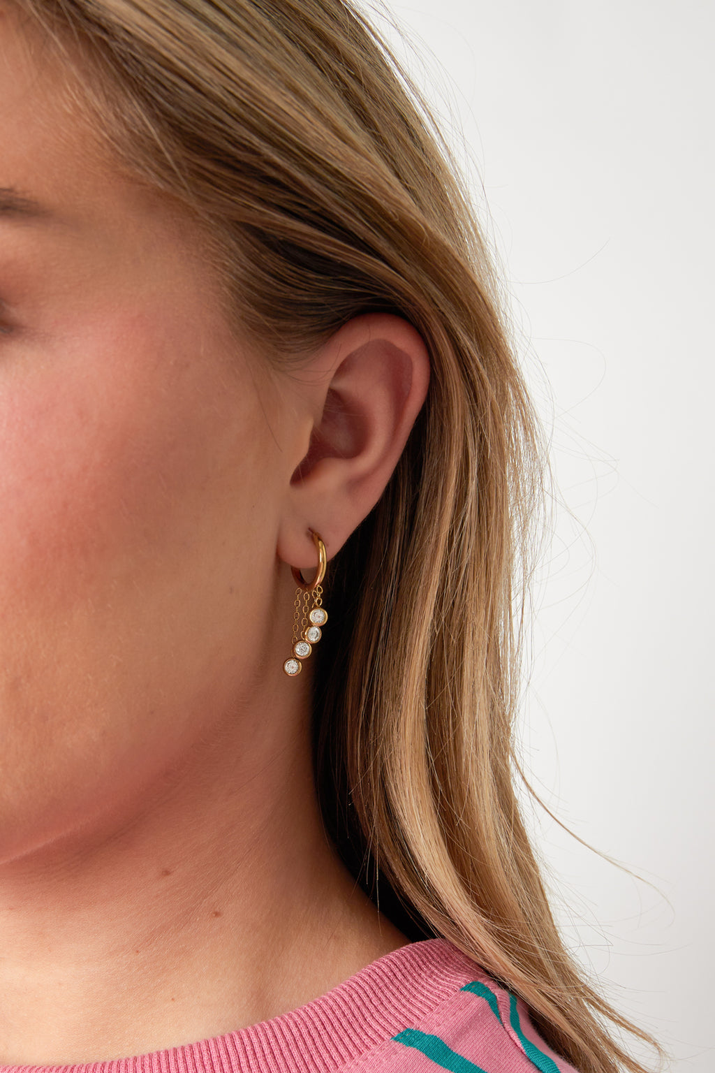 Ohrhänger aus Edelstahl, rund, lässig, schlicht, für Damen