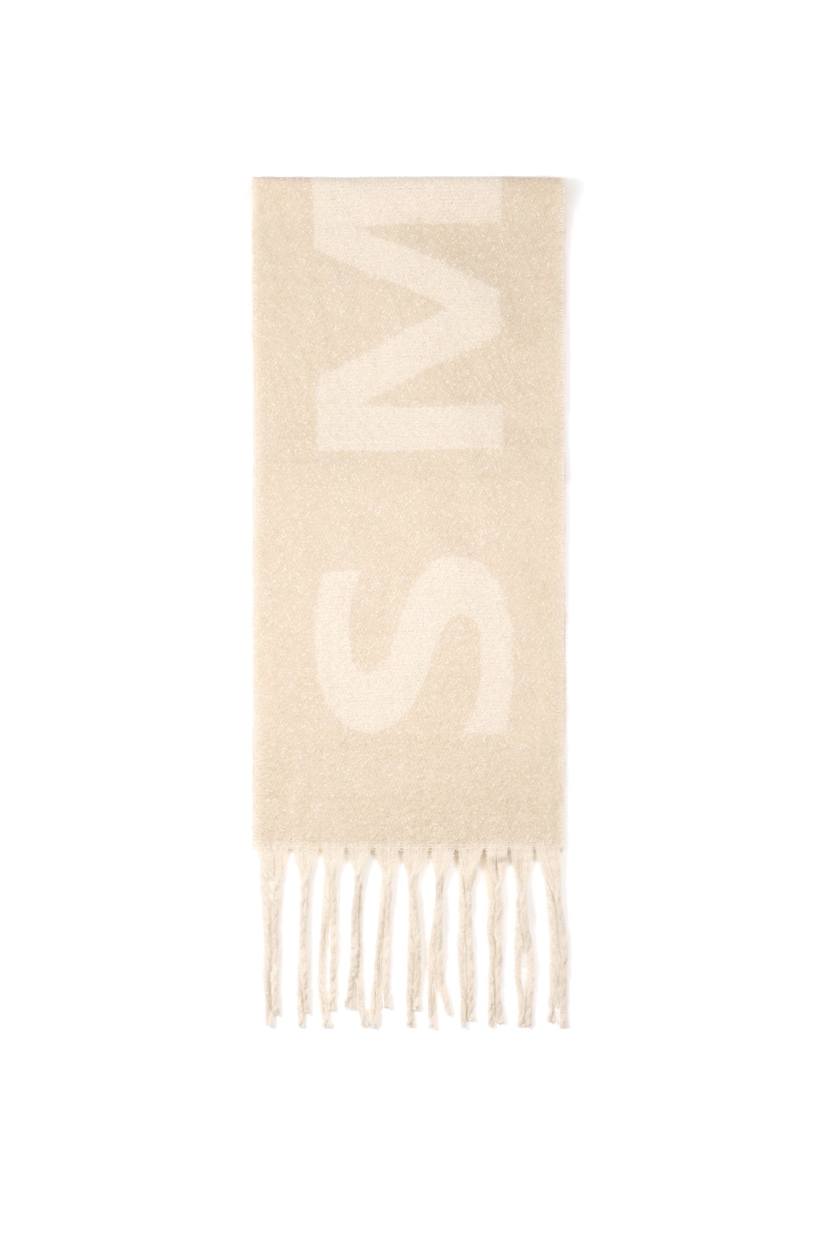 Winterschals, schlicht, aus Polyester, mit Buchstabenmuster, Alltagsaccessoires