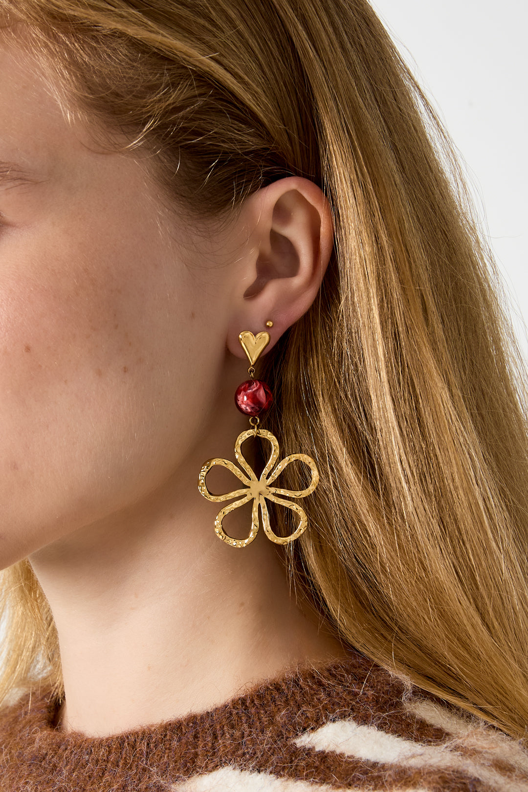 Ohrhänger aus Edelstahl, Blume, schlichte Alltagsserie, Damenschmuck