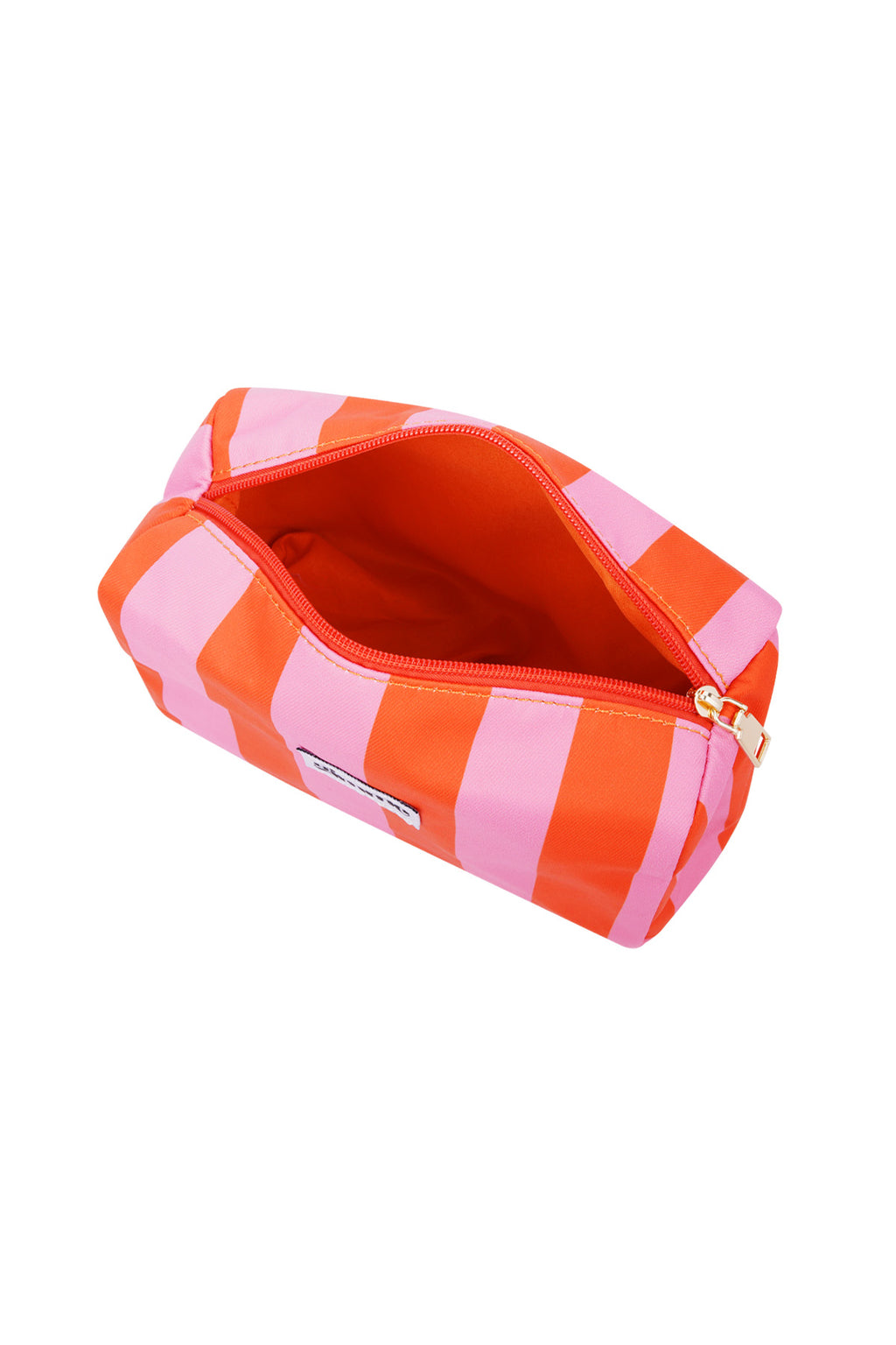 Kosmetiktasche groß Streifen - Orange pink