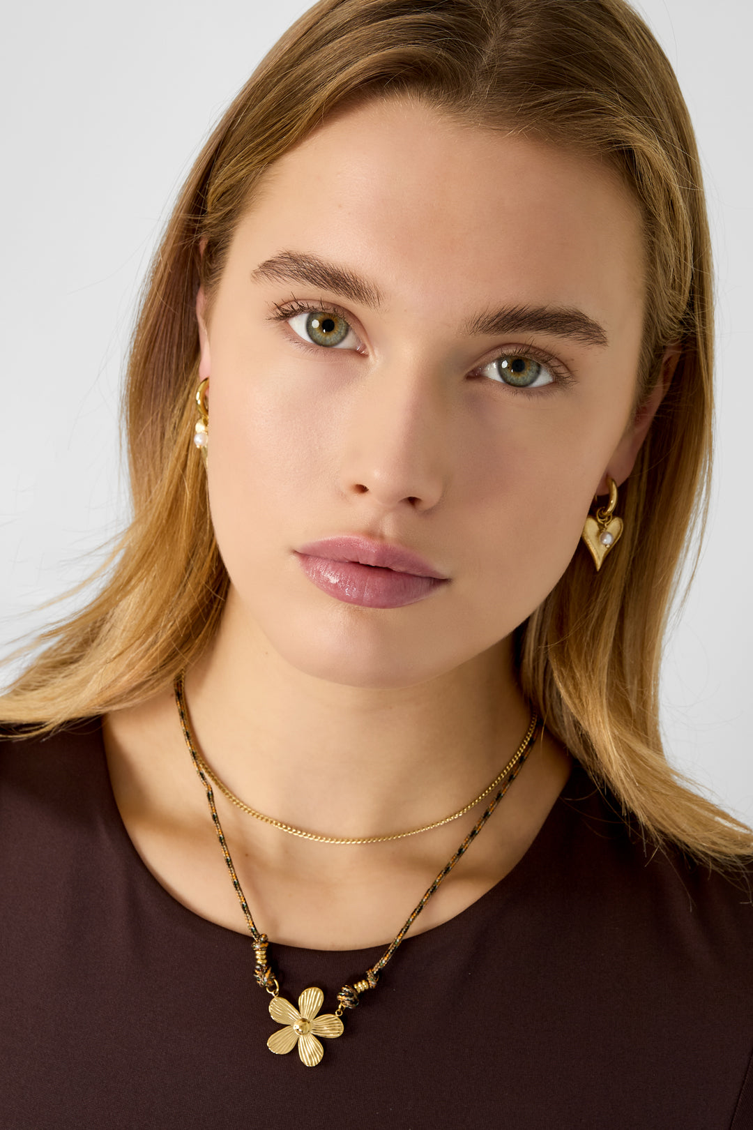 Edelstahl Anhänger Halsketten Blume Casual Täglich Einfache Serie Damenschmuck