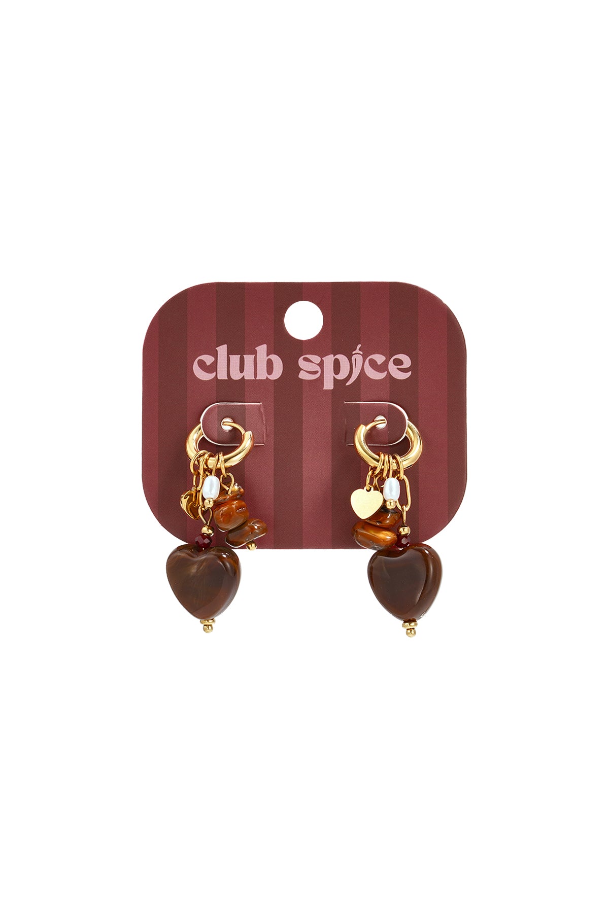 Herzförmige Ohrringe aus Edelstahlperlen, schlichte Alltags-Serie, Damenschmuck