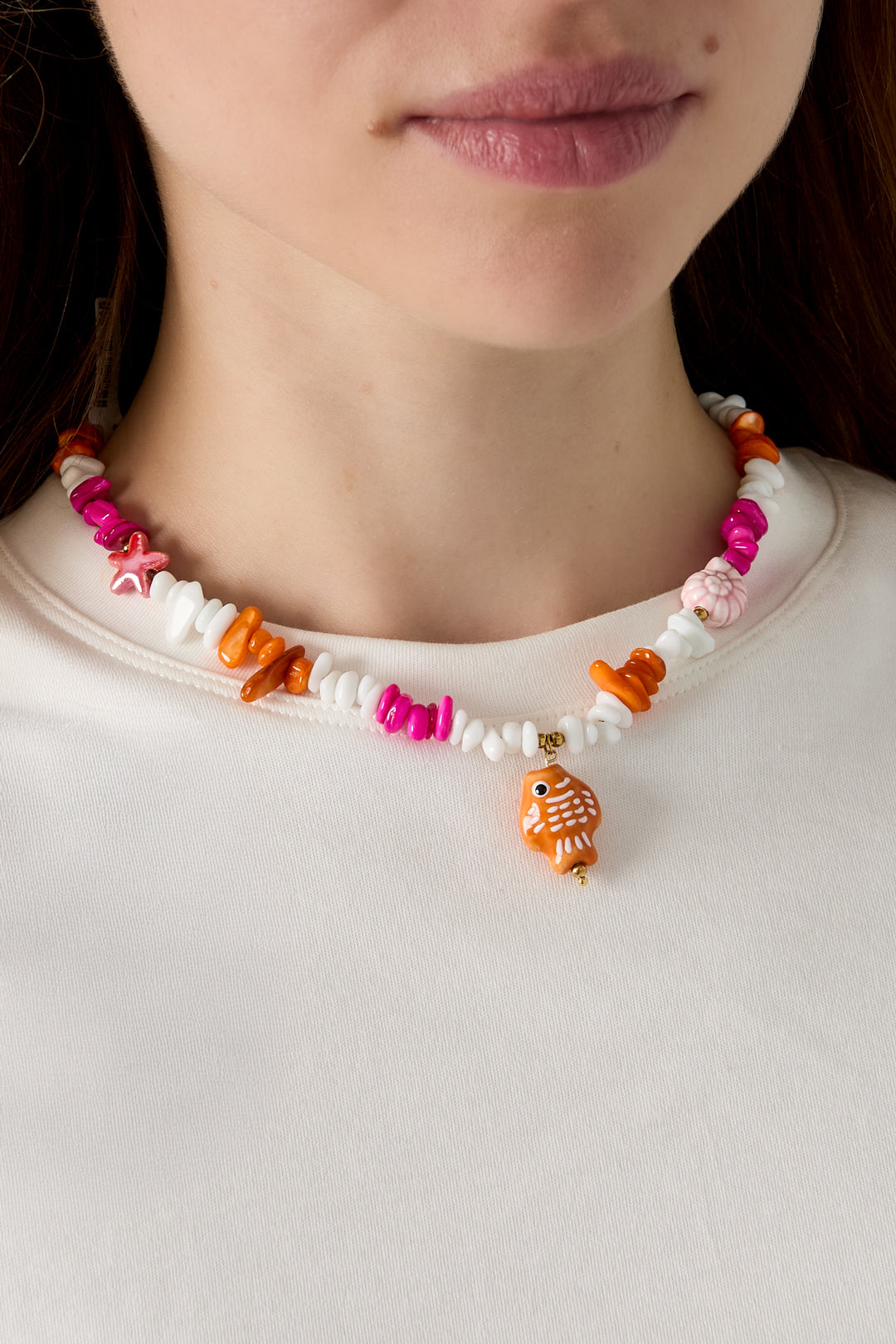 Keramik-Perlenketten, Fischmotiv, lässig-romantische Serie, Damenschmuck