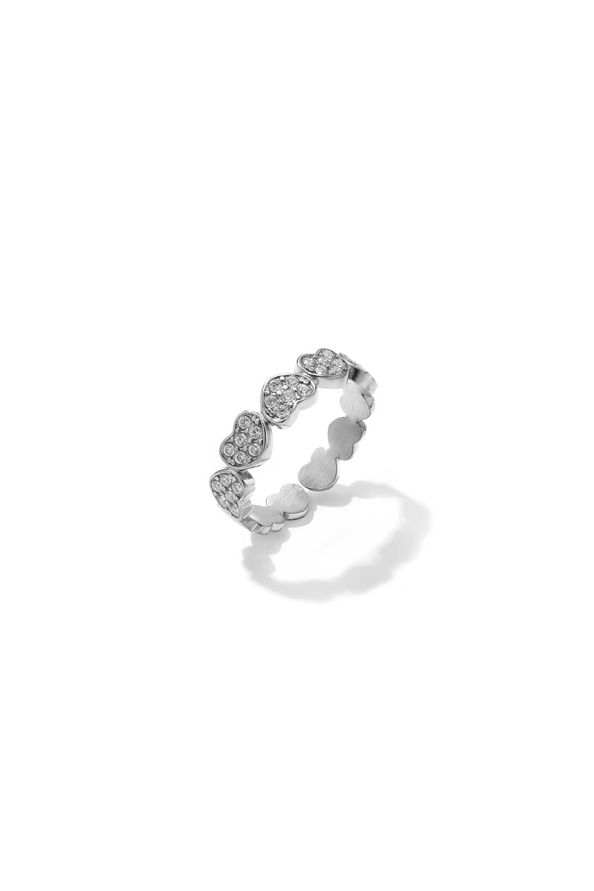 Minimalistische Ringe aus Edelstahl, Herzform, schlichte Alltags-Serie, Damenschmuck