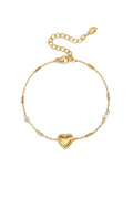 Armband mit Perle, Stein und auffälligem Herz