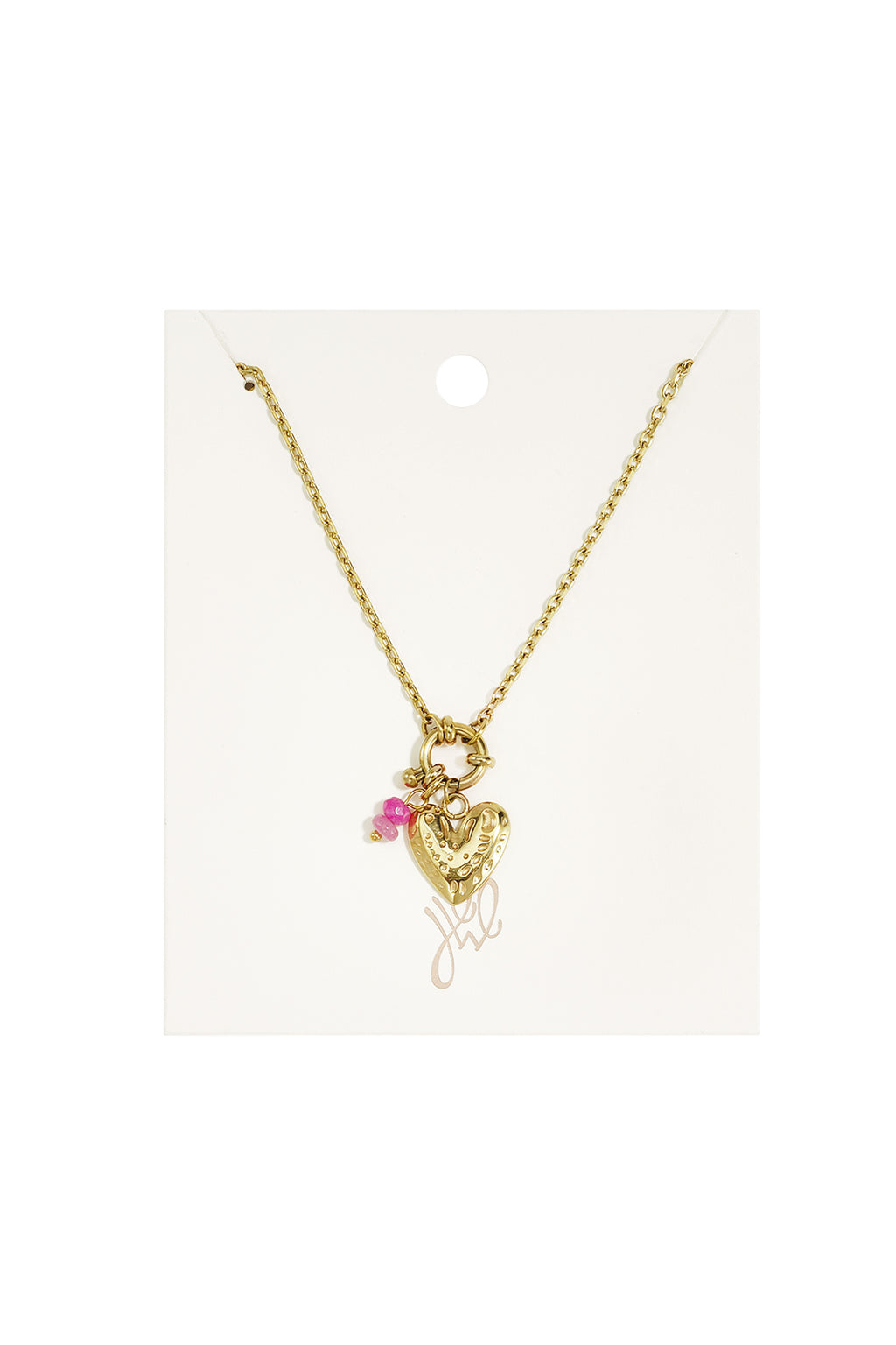 Halskette mit Herzanhänger aus Edelstahl, schlichte Serie „Alltagsschmuck“, Damenschmuck