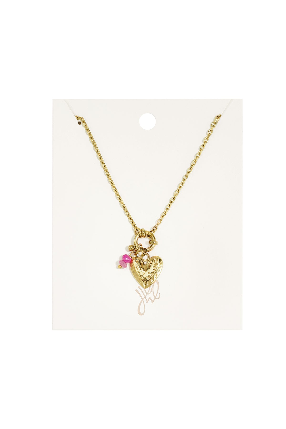 Halskette mit Herzanhänger aus Edelstahl, schlichte Serie „Alltagsschmuck“, Damenschmuck
