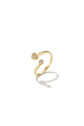 Minimalistischer verstellbarer Ring mit Steinen und Herz