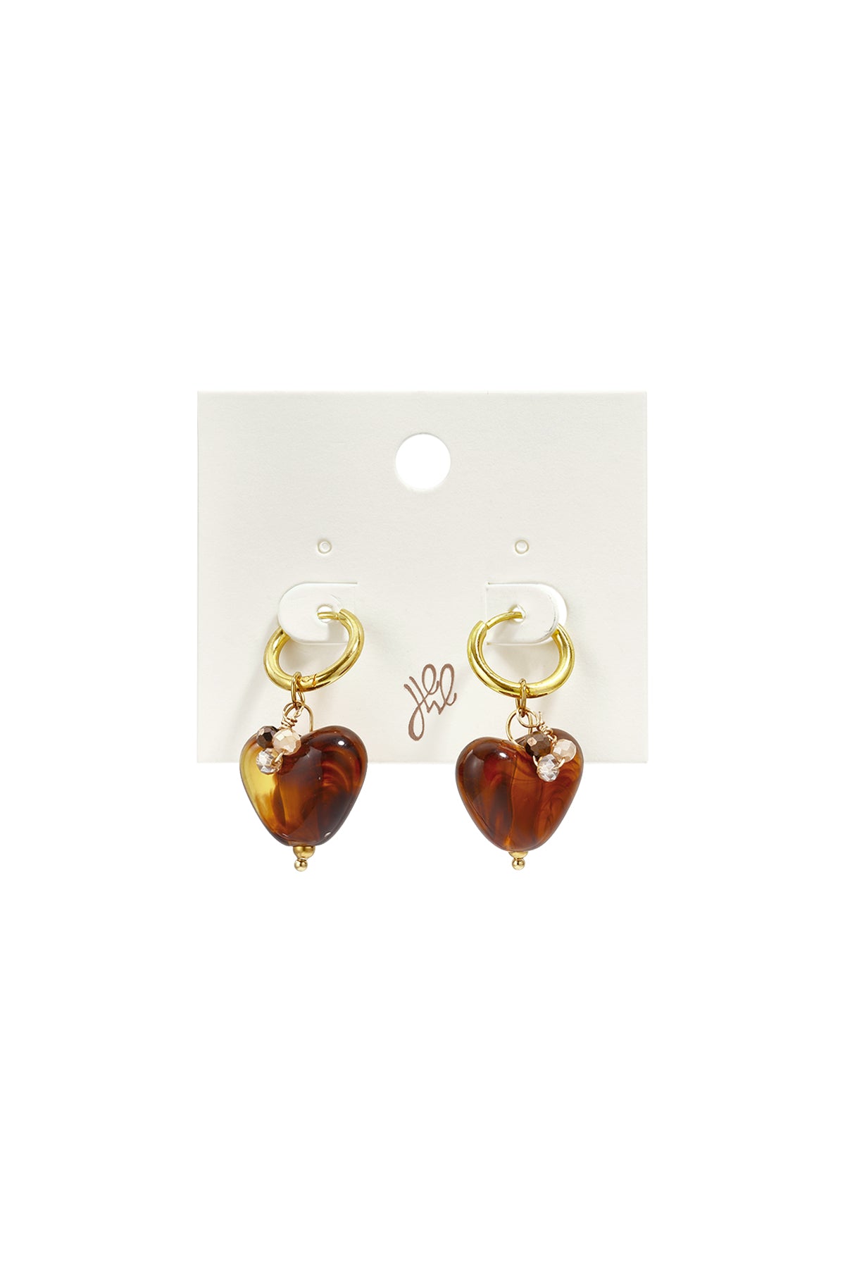 Herzförmige Ohrringe aus Edelstahlperlen, schlichte Alltags-Serie, Damenschmuck