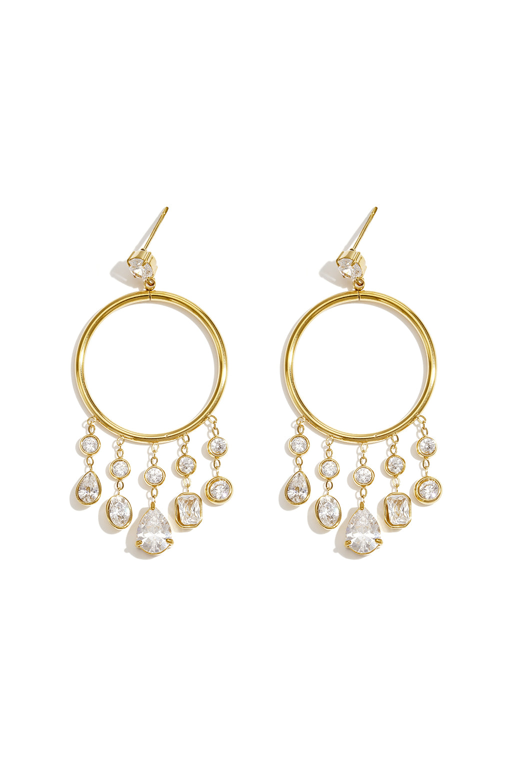 Elegante, tropfenförmige Ohrhänger aus Edelstahl – perfekt für festliche Anlässe und Partys. Luxuriöse Damenschmuckserie.