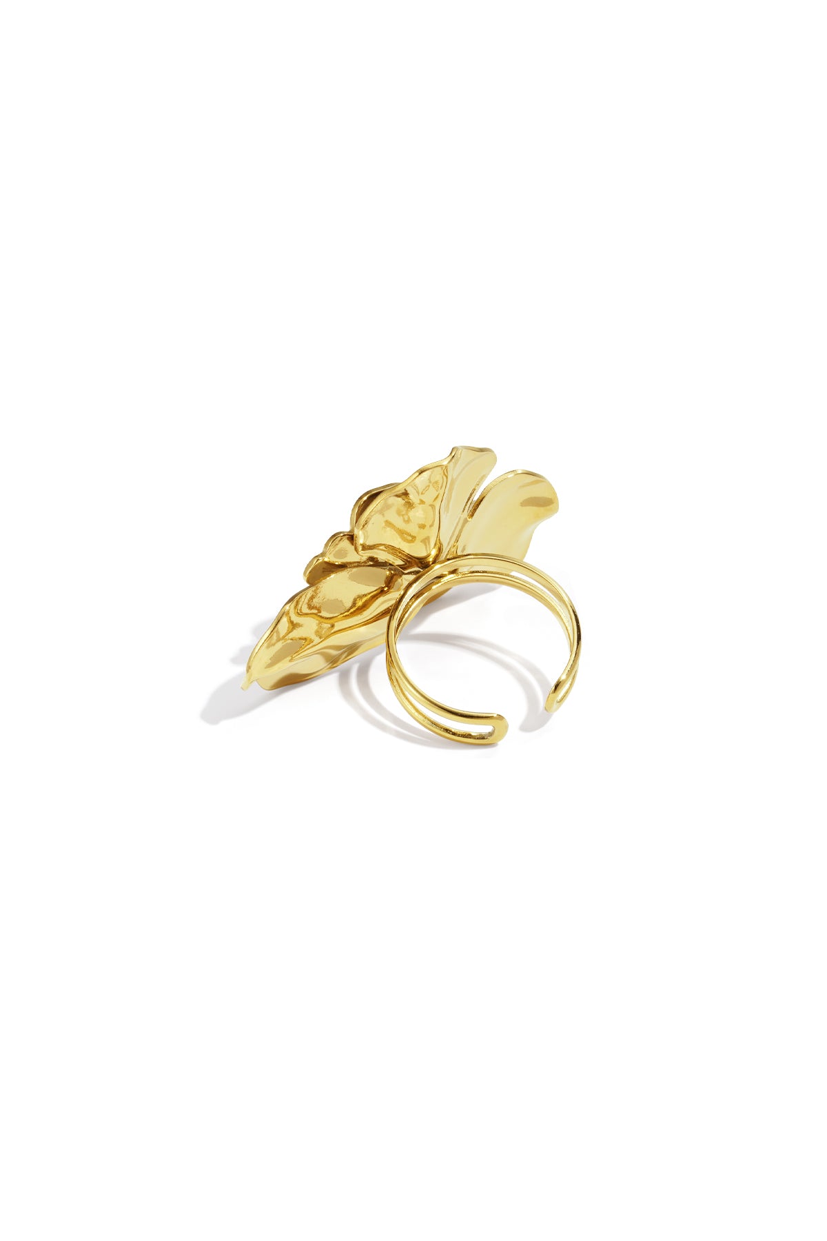 Edelstahl Statement Ringe Blume Casual Daily Simple Serie Damenschmuck