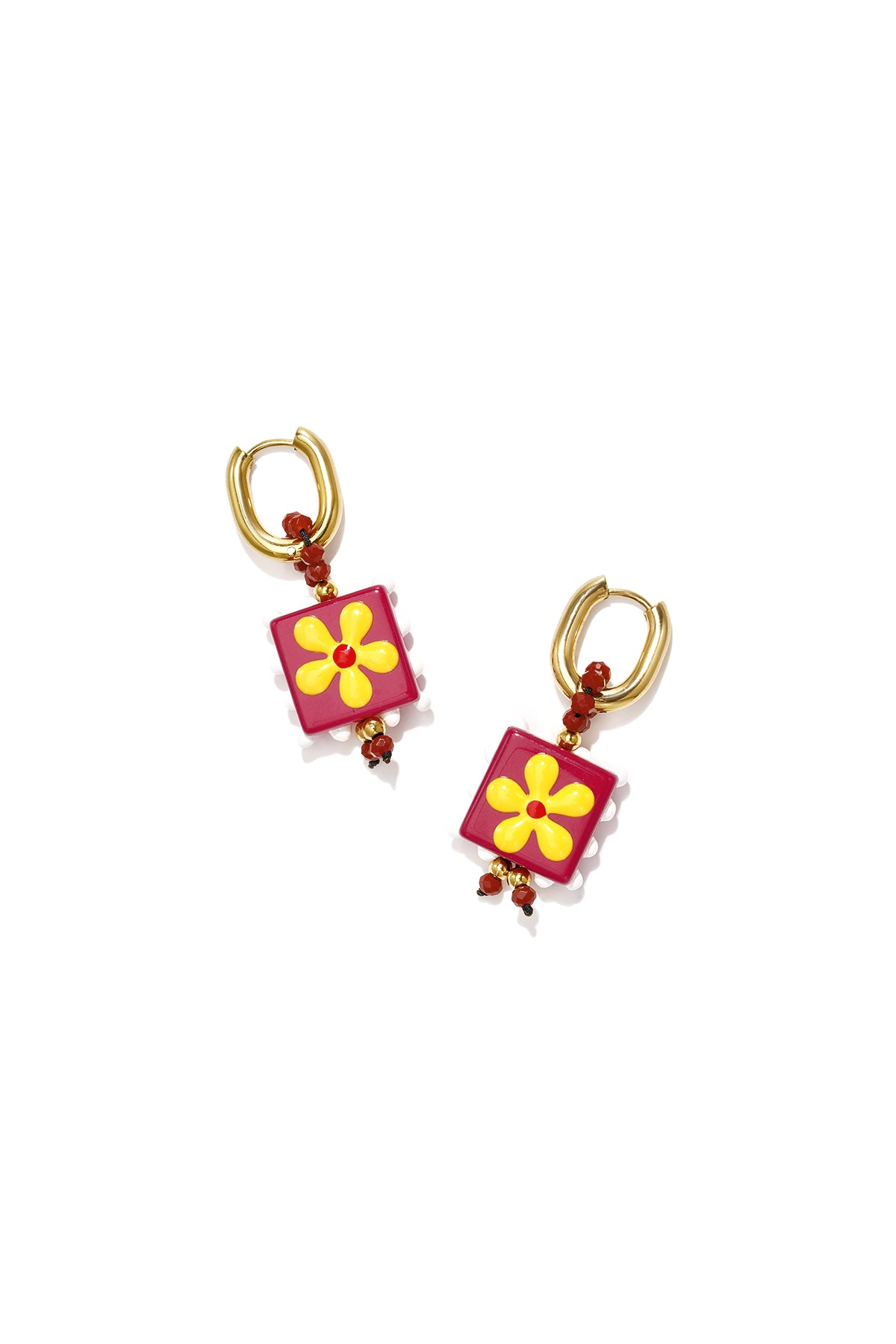 Ohrringe aus Edelstahlperlen, Blumenmuster, niedlich, schlicht und elegant, Damenschmuck