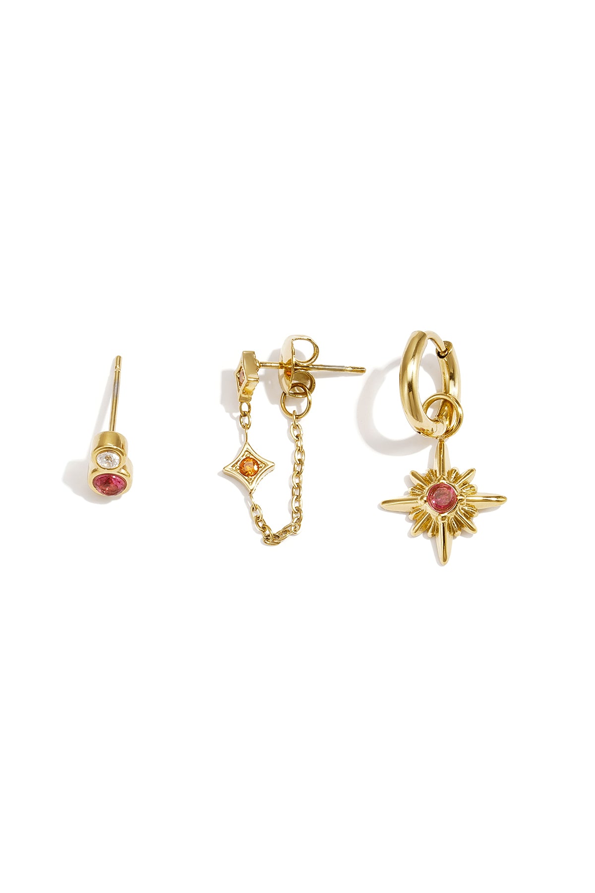 Ohrring-Sets aus Edelstahl, geometrische Form, schlichte Alltags-Serie, Damenschmuck
