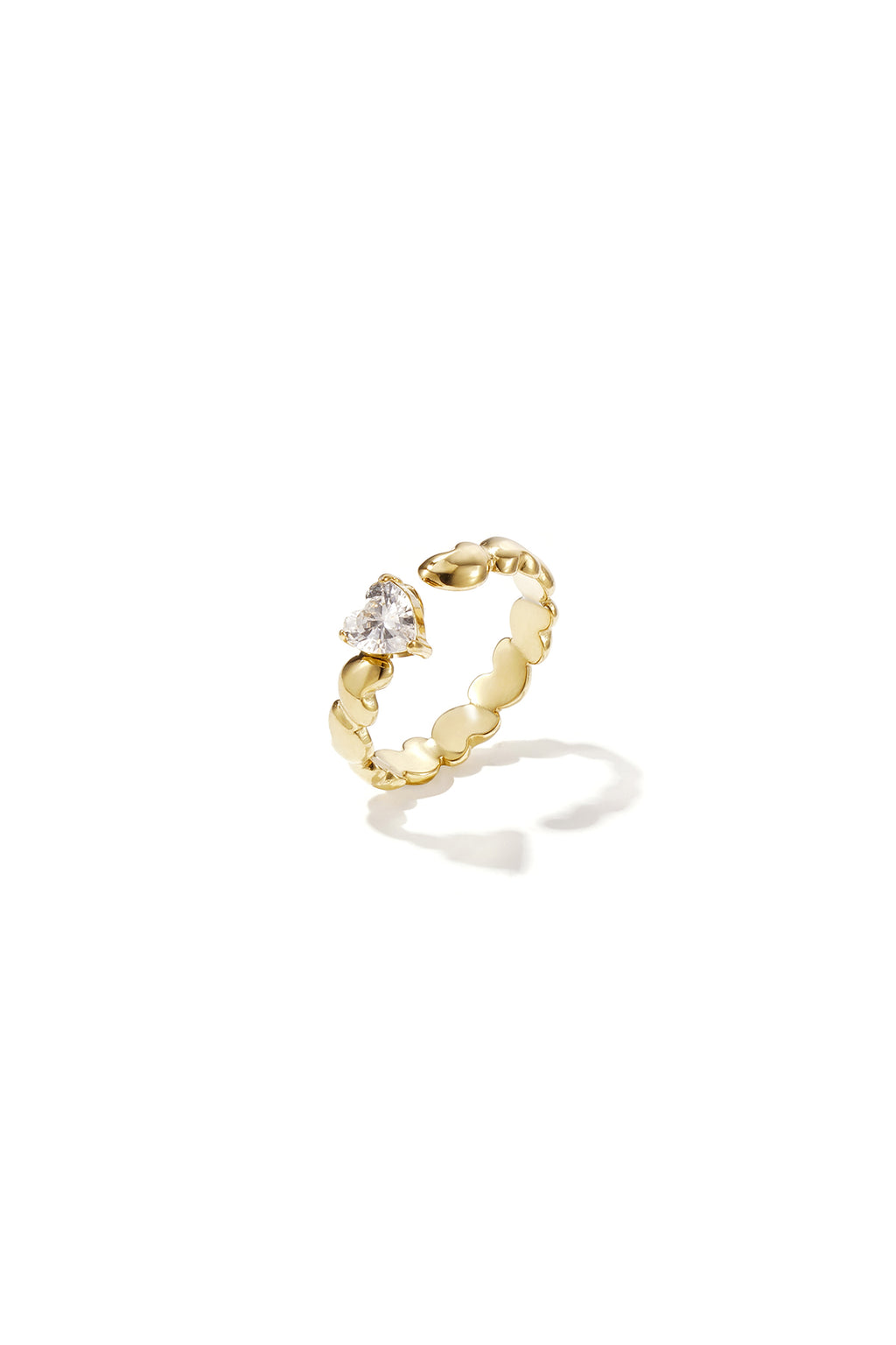 Ring mit abwechselnden Herzen und Zirkonia