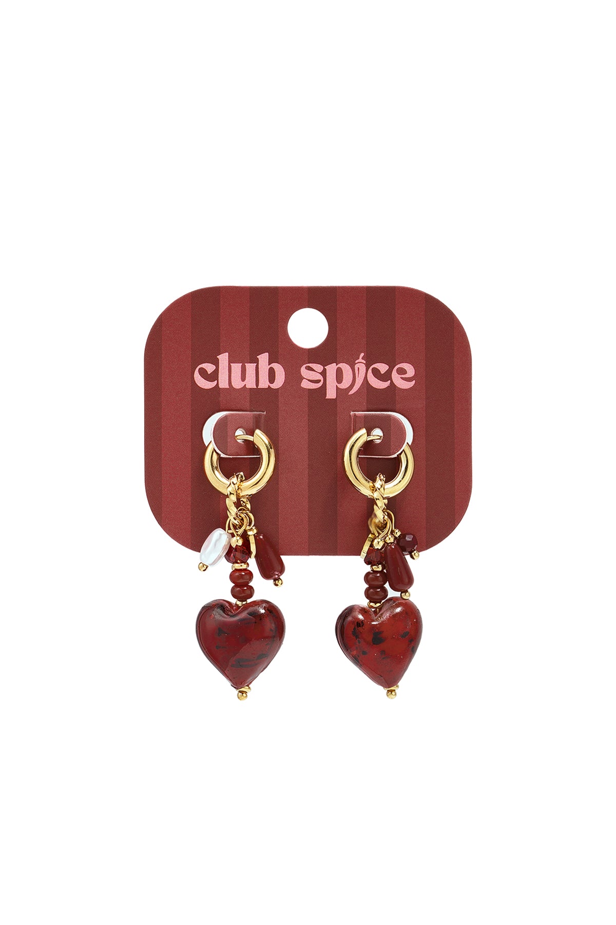Herzförmige Ohrringe aus Edelstahlperlen, schlichte Alltags-Serie, Damenschmuck