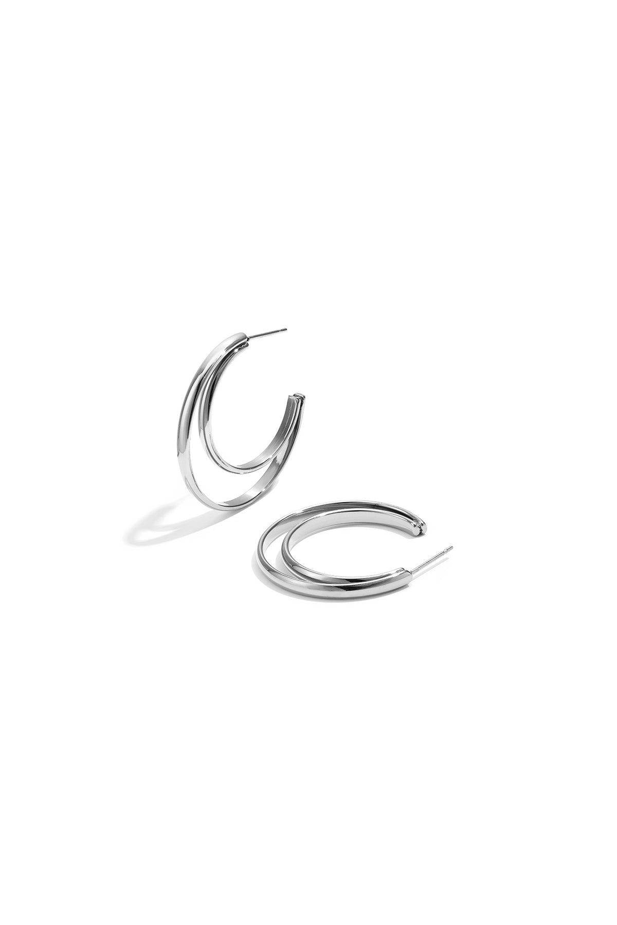 Edelstahl-Creolen, schlicht, elegant, für jeden Tag – Damenschmuck