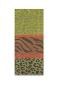 Auffälliger Schal mit Prints und Text