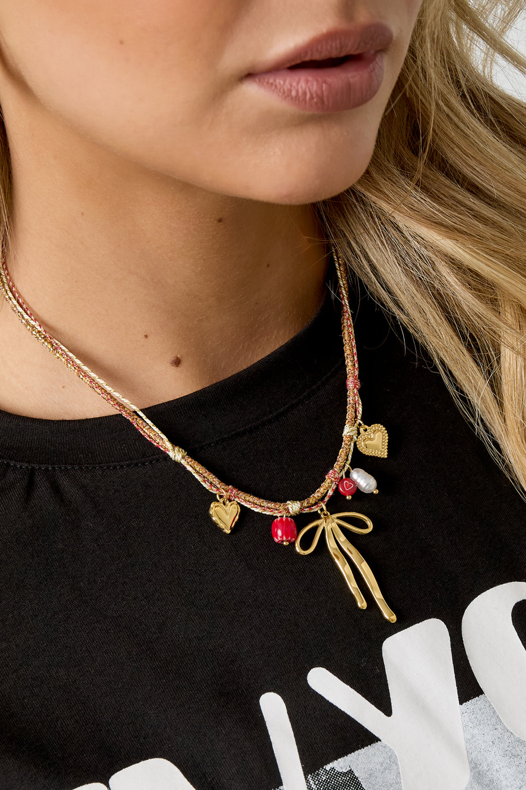 Edelstahl Anhänger Halsketten Bogen Knoten Casual Täglich Einfache Serie Damen Schmuck