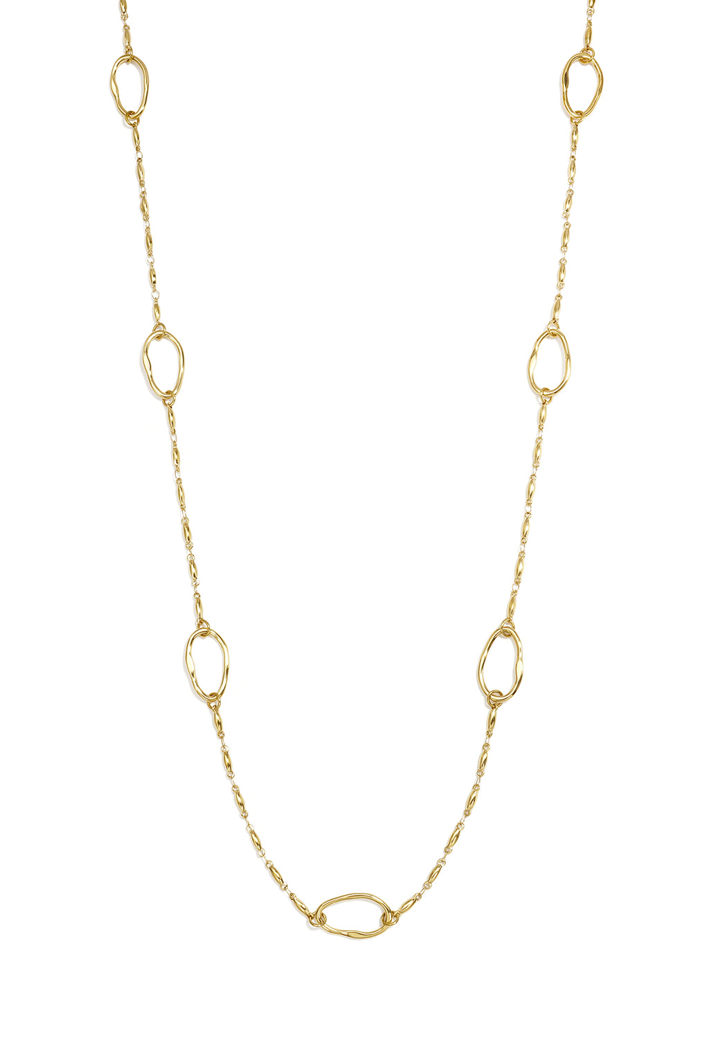 Lange Edelstahlkette in ovaler Form, schlicht, für jeden Tag, Damenschmuck