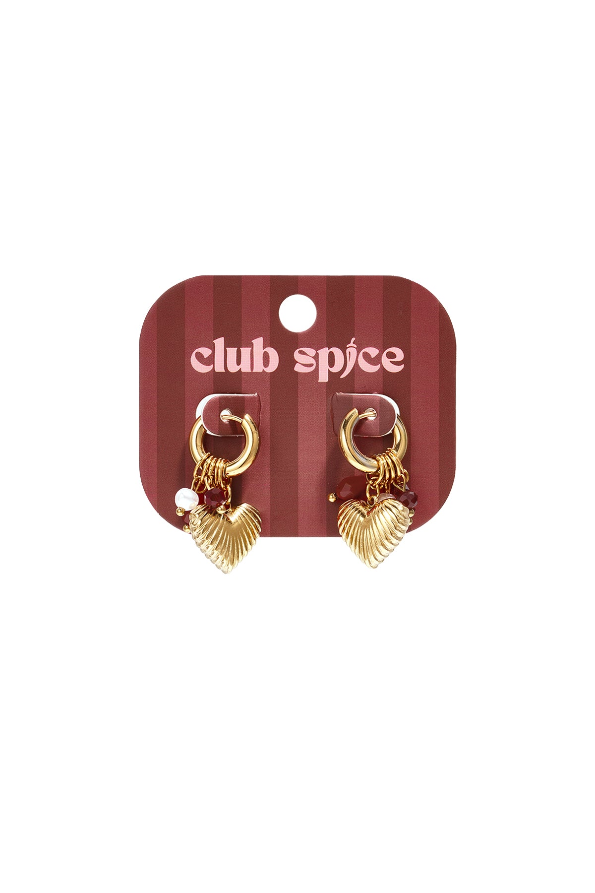 Herzförmige Ohrringe aus Edelstahlperlen, schlichte Alltags-Serie, Damenschmuck
