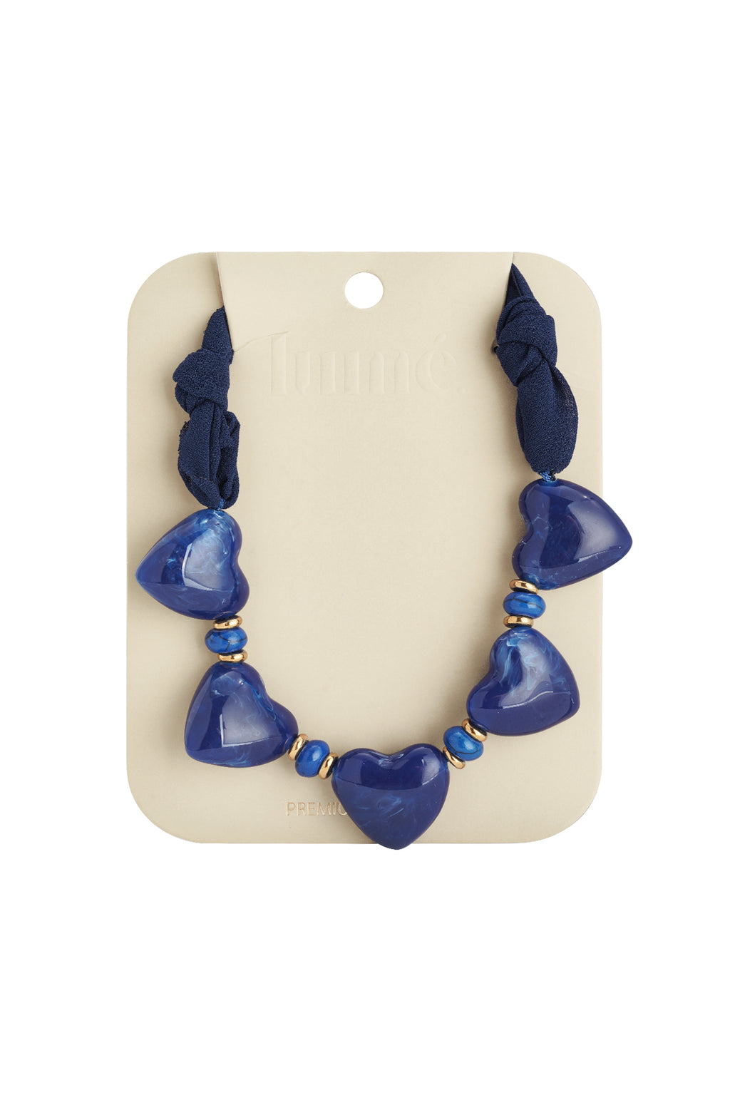 Stoffkette mit Herzperlen