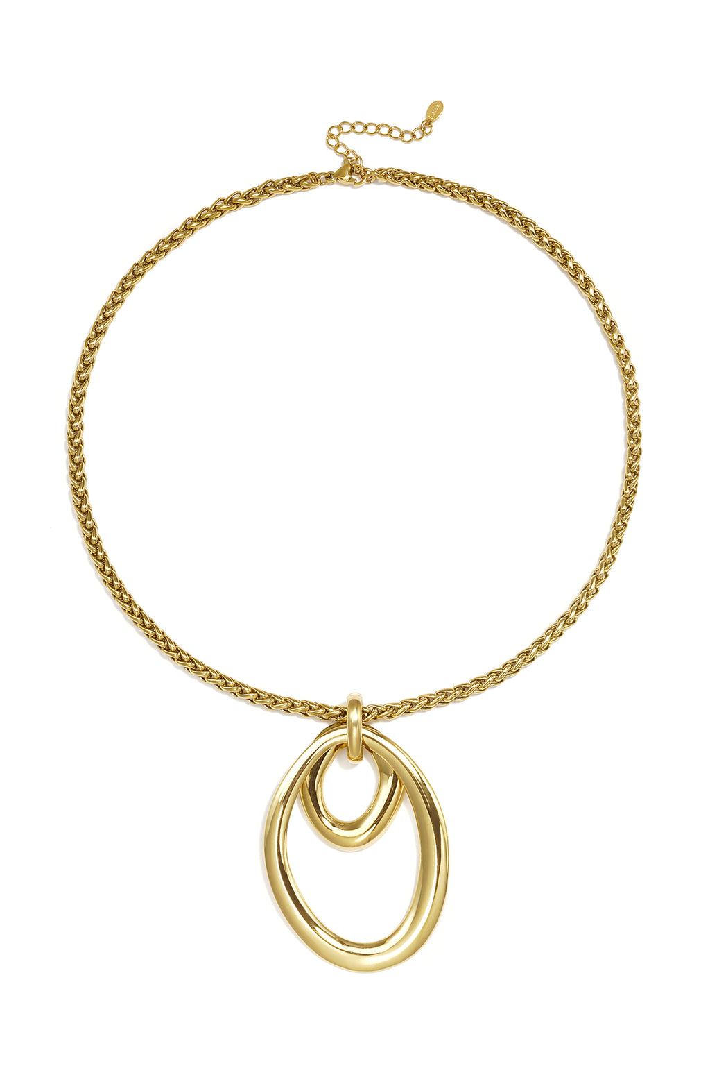 Halsketten mit Anhänger aus Edelstahl, Kreis, Lässig, Alltag, Schlichte Serie, Damenschmuck