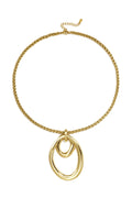 Halsketten mit Anhänger aus Edelstahl, Kreis, Lässig, Alltag, Schlichte Serie, Damenschmuck