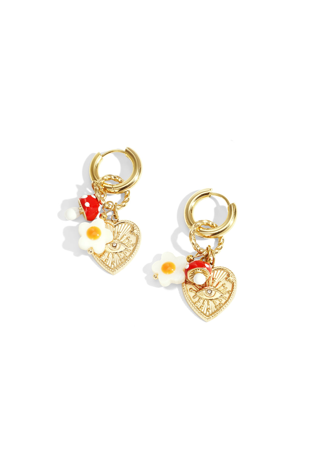 Tropfenohrringe Blume Teufelsauge Herzpflanze Casual Daily Simple Series Damenschmuck