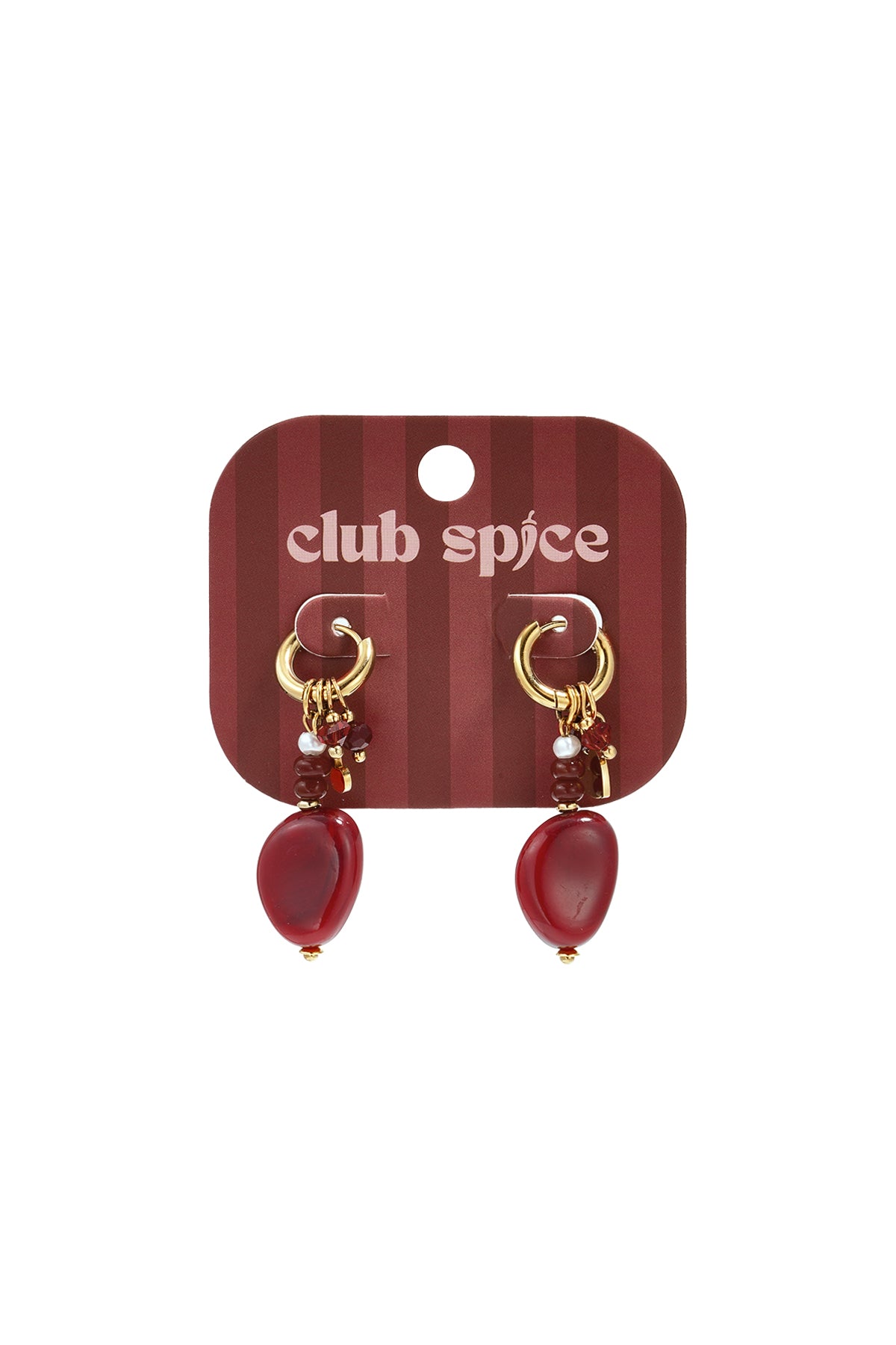 Herzförmige Ohrringe aus Edelstahlperlen, schlichte Alltags-Serie, Damenschmuck