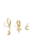 Ohrring-Sets aus Edelstahl, Moon Simple Daily Simple Serie, Damenschmuck