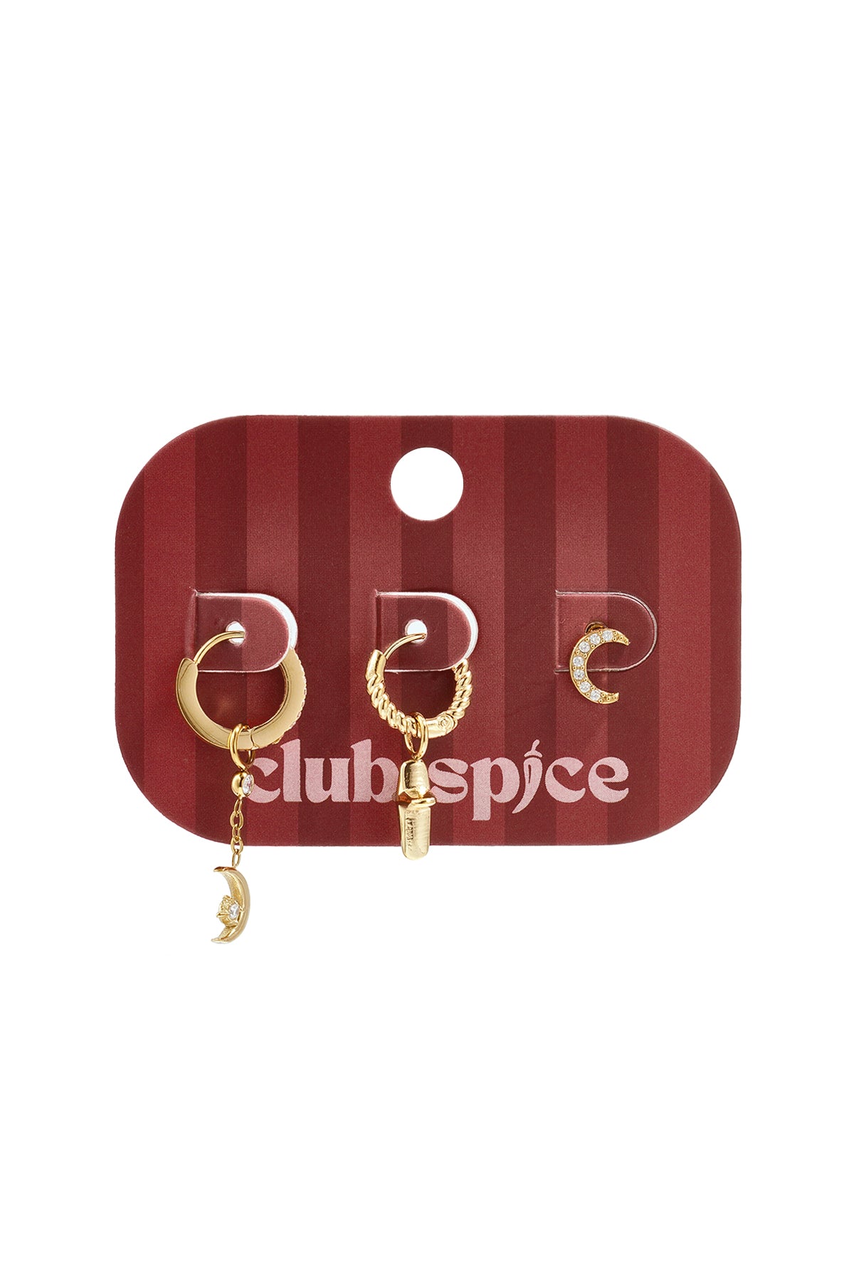Ohrring-Sets aus Edelstahl, Moon Simple Daily Simple Serie, Damenschmuck