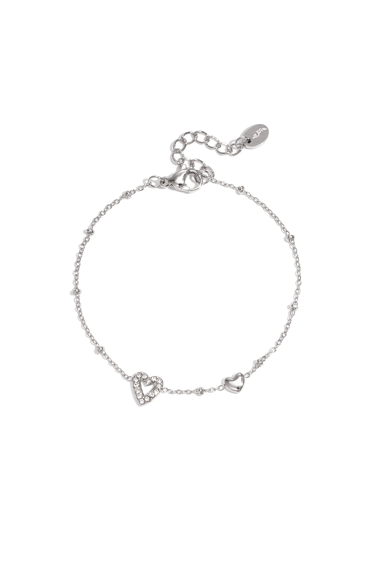 Armband mit Herzen, farbigen Steinen und Punkten