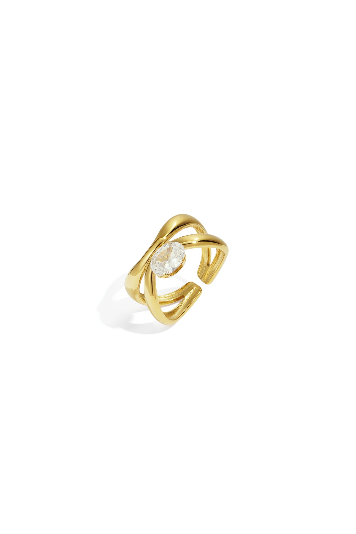 Edelstahl Edelstein Ringe Linien Simple Daily Simple Serie Damenschmuck