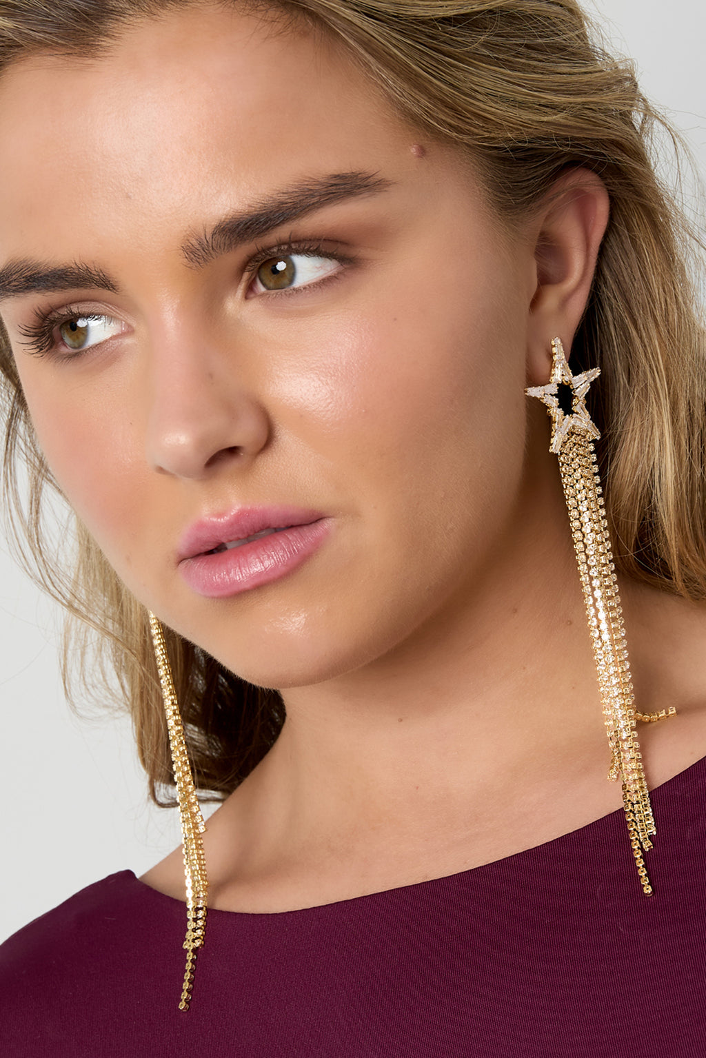 Kupfer Baumeln Ohrringe Stern Elegante Weihnachten Luxuriöse Serie frauen schmuck