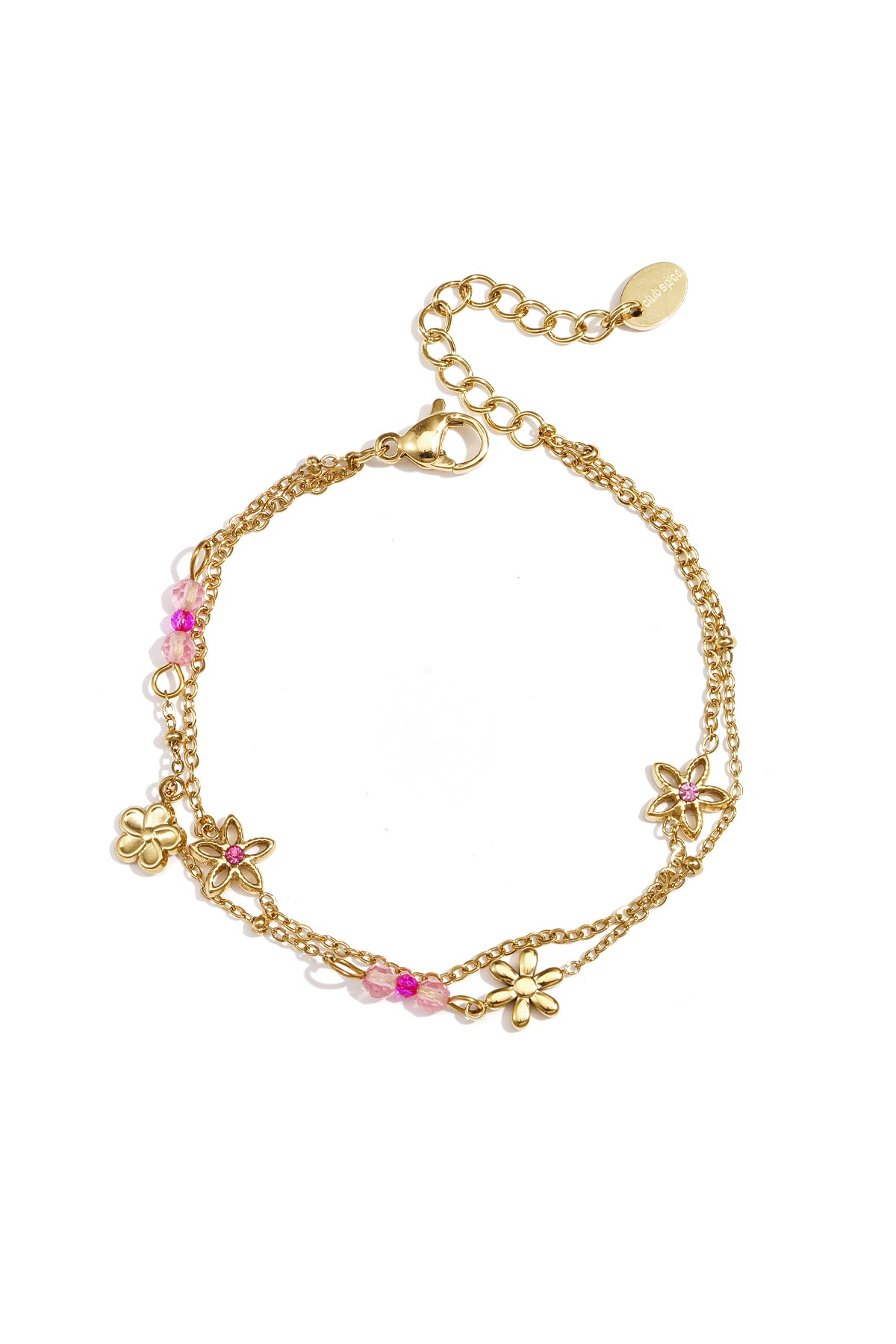 Doppelarmband mit bunten Blumen